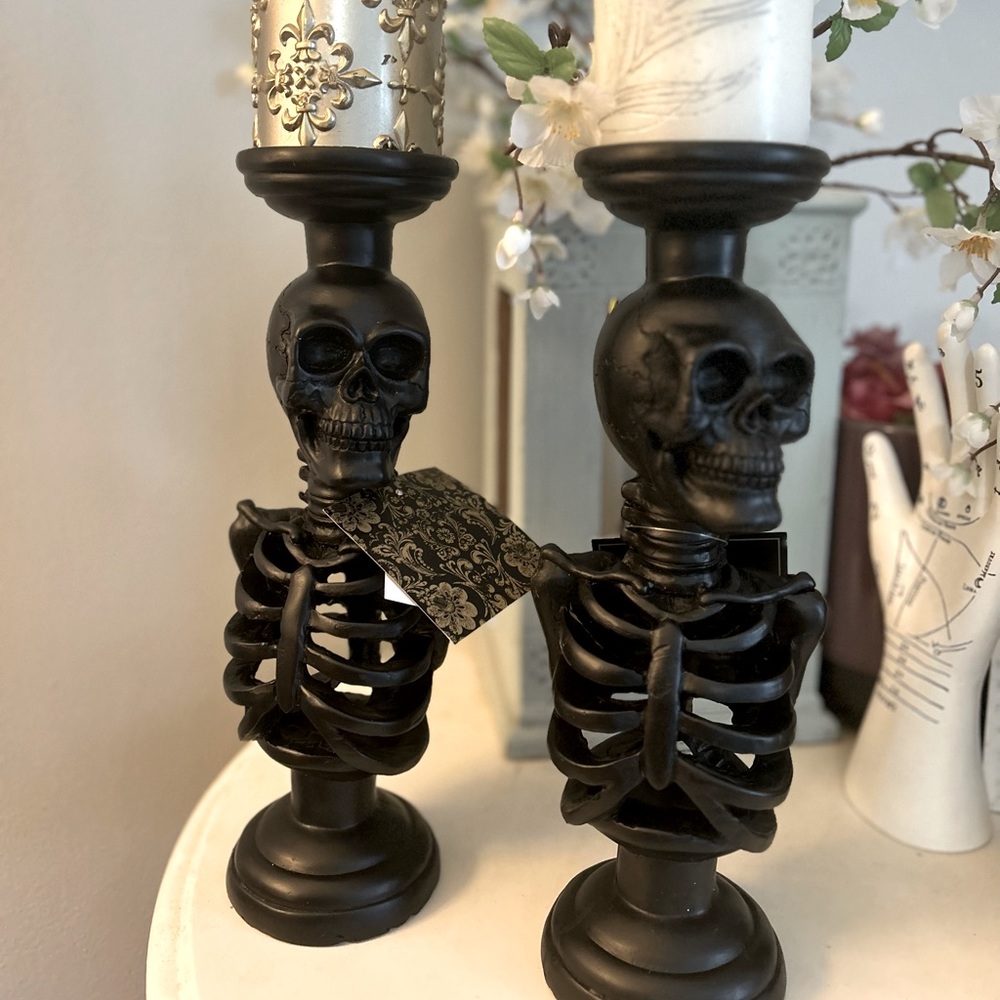 Skeleton Candle Holders set of 2 NWT large